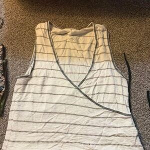 Gimmicks by BKE Beige Striped Tank Top